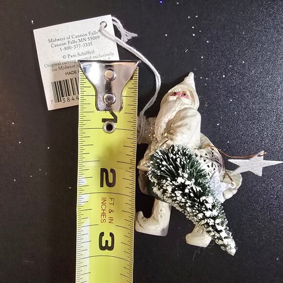 NWT Pam Schifferl White Winter Santa Ornament Tree Stars Handcrafted by Midwest - Picture 10 of 12